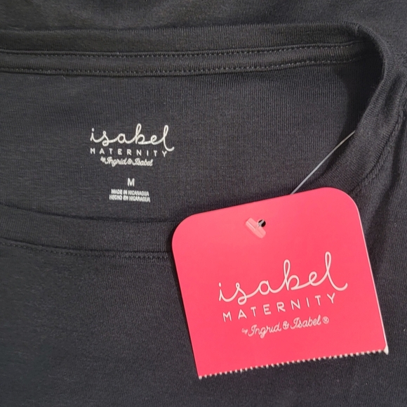 Isabel Maternity by Ingrid & Isabel Black Fitted Short Sleeve Tee Size Medium - Picture 9 of 11